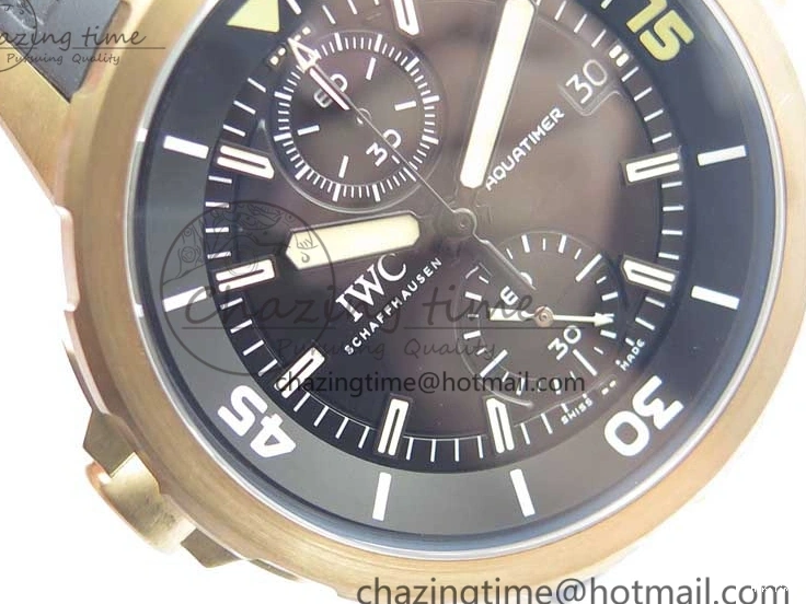 MIROTIME 0125 Aquatimer Chrono IW379503 Bronzo Case V6F 1:1 Best Edition Black Dial on Rubber Strap A Popular 7103